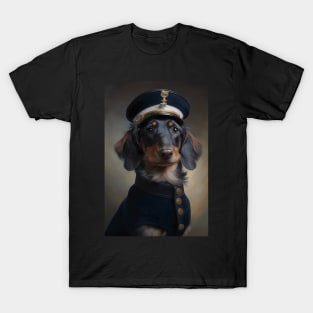 Dachsund Police Officer Classic Portrait T-Shirt